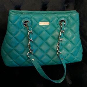 Teal Green Kate Spade quilted handbag